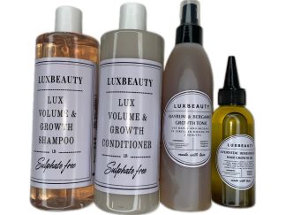 LUX CAFFEINE & CANNABIS SHAMPOO & CONDITIONER 500ml, HAIR GROWTH OIL 100ml & BAYRUM TONIC 300ml